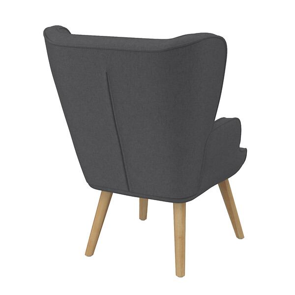 ID MARKET - Fauteuil scandinave SVEN grand confort en tissu gris anthracite - large