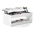 ID MARKET - Table basse rectangulaire plateau relevable SOA bois blanc - vignette