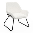 ID MARKET - Fauteuil SIXTINE en tissu bouclette et pieds métal noirs - vignette