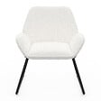 ID MARKET - Fauteuil SIXTINE en tissu bouclette et pieds métal noirs - vignette