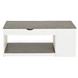 ID MARKET - Table basse plateau relevable rectangulaire ELEA avec coffre bois blanc et effet béton - vignette