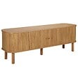 OVIALA - Meuble TV scandinave rectangulaire 2 portes L150 cm effet bois clair - Taylor - vignette