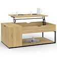 ID MARKET - Table basse plateau relevable rectangulaire DETROIT avec coffre design industriel - vignette