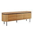 OVIALA - Meuble TV rectangulaire 2 portes L160 cm effet bois clair - Hemera - vignette