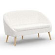 ID MARKET - Canapé banquette SONIA en tissu bouclette blanc - vignette