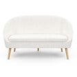 ID MARKET - Canapé banquette SONIA en tissu bouclette blanc - vignette
