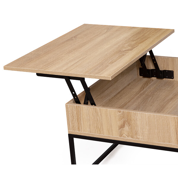 ID MARKET - Table basse plateau relevable carrée DETROIT design industriel - large