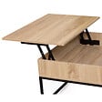 ID MARKET - Table basse plateau relevable carrée DETROIT design industriel - vignette