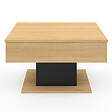 ID MARKET - Table basse plateau relevable EDEN carrée bois et noir - vignette