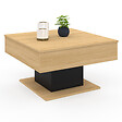 ID MARKET - Table basse plateau relevable EDEN carrée bois et noir - vignette