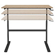 ID MARKET - Bureau droit JEANNE assis debout à manivelle hauteur réglable 70 - 120 cm bois façon hêtre et noir - vignette