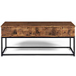 ID MARKET - Table basse plateau relevable rectangulaire DAYTON effet vieilli design industriel - vignette