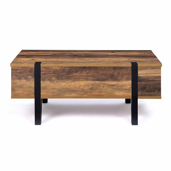ID MARKET - Table basse plateau relevable rectangulaire AUSTRIA bois pied épingle - large
