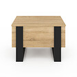 ID MARKET - Table basse carrée plateau relevable 70 cm PHOENIX bois et noir - vignette