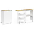 ID MARKET - Table de couture pliable à roulettes meuble pour machine à coudre avec 4 étagères - vignette