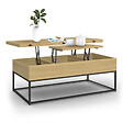ID MARKET - Table basse rectangulaire relevable convertible en table à manger DETROIT design industriel - vignette