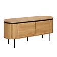 OVIALA - Meuble TV rectangulaire 2 portes L120 cm effet bois clair - Hemera - vignette