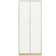 ID MARKET - Armoire de bureau 190 cm multifonction MARIA bois et blanc 2 portes 4 étagères - vignette