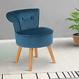 ID MARKET - Fauteuil crapaud en velours bleu - vignette