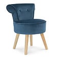 ID MARKET - Fauteuil crapaud en velours bleu - vignette