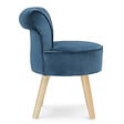ID MARKET - Fauteuil crapaud en velours bleu - vignette