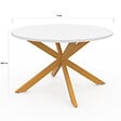 ID MARKET - Table basse GISELE ronde 70 cm pied araignée plateau blanc et pied effet bois - vignette