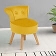 ID MARKET - Fauteuil crapaud en velours jaune - vignette