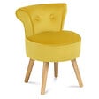 ID MARKET - Fauteuil crapaud en velours jaune - vignette