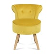 ID MARKET - Fauteuil crapaud en velours jaune - vignette