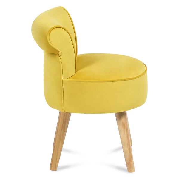 ID MARKET - Fauteuil crapaud en velours jaune - large