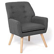 ID MARKET - Fauteuil scandinave NAT en tissu gris anthracite - vignette