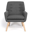 ID MARKET - Fauteuil scandinave NAT en tissu gris anthracite - vignette