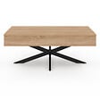 ID MARKET - Table basse plateau relevable rectangulaire ALIX 100 cm pied araignée bois et noir - vignette