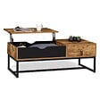 ID MARKET - Table basse plateau relevable rectangulaire CHICAGO 1 tiroir design industriel - vignette