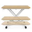 ID MARKET - Table basse 2 en 1 relevable en table à manger rectangulaire URBANA 100 cm bois et blanc - vignette