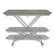 ID MARKET - Table basse 2 en 1 relevable en table à manger rectangulaire URBANA 100 cm effet béton pied gris chromé - vignette