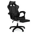 ID MARKET - Fauteuil de gaming ALEX réglable avec repose-pied, coussin de tête et coussin lombaire noir - vignette