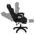 ID MARKET - Fauteuil de gaming ALEX réglable avec repose-pied, coussin de tête et coussin lombaire noir - vignette