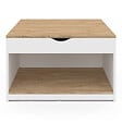 ID MARKET - Table basse plateau relevable carrée ELEA avec coffre bois blanc et façon hêtre - vignette