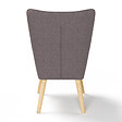 ID MARKET - Fauteuil scandinave IVAR en tissu patchwork noir, gris et blanc - vignette