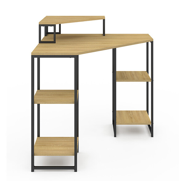ID MARKET - Bureau d'angle DETROIT gain de place bureau informatique avec rangements - large