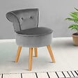 ID MARKET - Fauteuil crapaud en velours gris - vignette