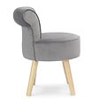 ID MARKET - Fauteuil crapaud en velours gris - vignette