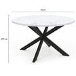 ID MARKET - Table basse ronde ALASKA 70 cm plateau effet marbre blanc et  pied araignée métal noir - vignette