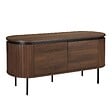 OVIALA - Meuble TV rectangulaire 2 portes L120 cm effet bois foncé - Hemera - vignette