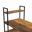 ID MARKET - Bureau bibliothèque HAWKINS plateau bois foncé design industriel - vignette