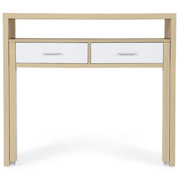 ID MARKET - Bureau extensible MAX façon hêtre et blanc - large