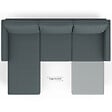 ID MARKET - Canapé d'angle réversible 3 places MARIUS 200 cm en tissu gris anthracite - vignette