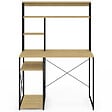 ID MARKET - Bureau avec étagères de rangement DETROIT design industriel - vignette