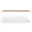 ID MARKET - Table basse rectangulaire DETROIT 113 cm design industriel bois et métal blanc - vignette